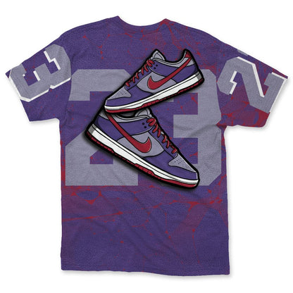 Dunk-Low-Plum-Purple-Red-NastyJamz-T-Shirt-Match-23-Sneaker-All-Over-Print