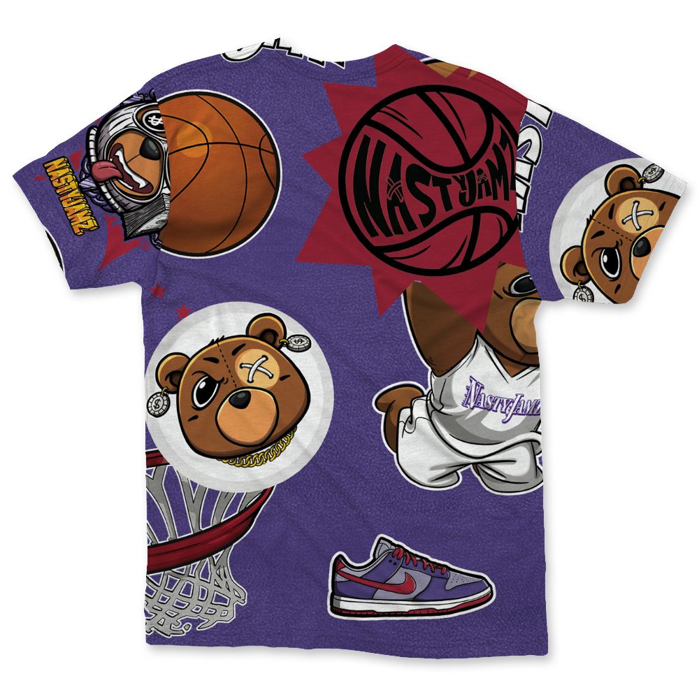 Dunk-Low-Plum-Purple-Red-NastyJamz-T-Shirt-Match-BER-Icon-Wallpapers-All-Over-Print