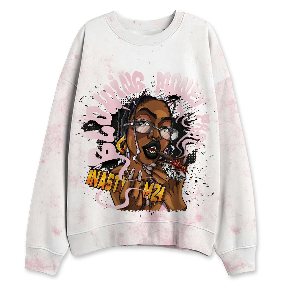 Medium-Soft-Pink-5s-NastyJamz-Sweatshirt-Match-Blowing-Money-Fast-Girl-All-Over-Print