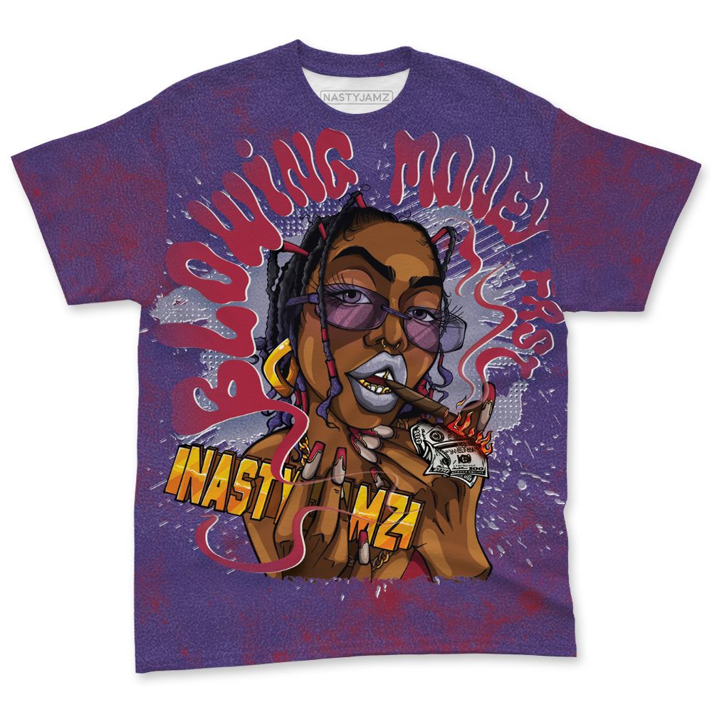 Dunk-Low-Plum-Purple-Red-NastyJamz-T-Shirt-Match-Blowing-Money-Fast-Girl-All-Over-Print