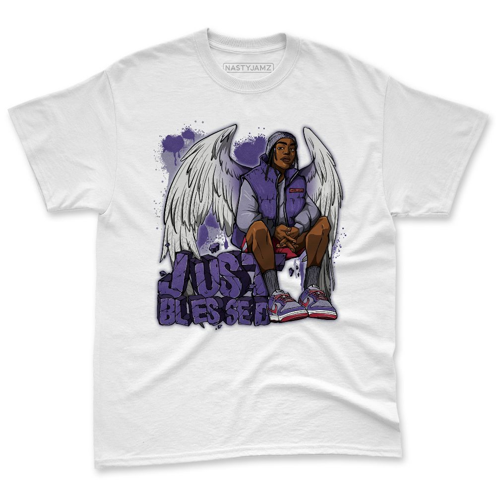 Dunk-Low-Plum-Purple-Red-NastyJamz-Premium-T-Shirt-Match-Just-Blessed