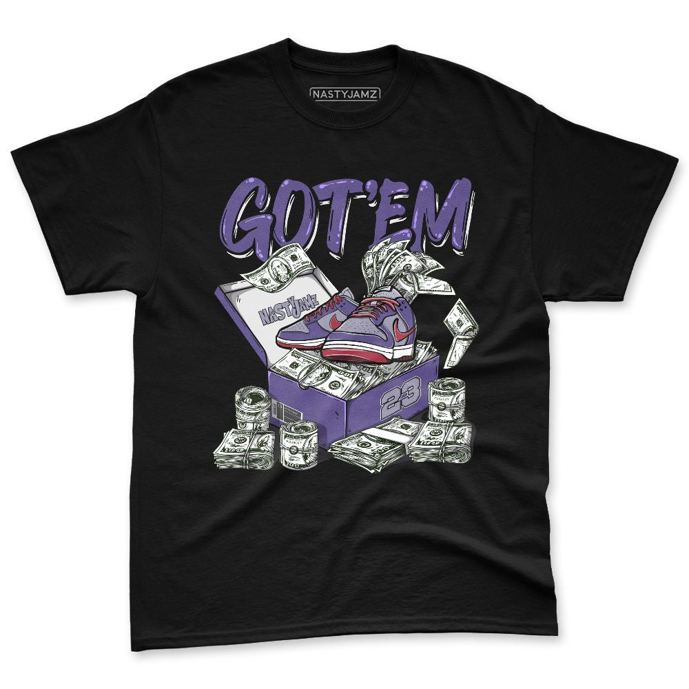 Dunk-Low-Plum-Purple-Red-NastyJamz-Premium-T-Shirt-Match-Dollar-Sneaker-Box