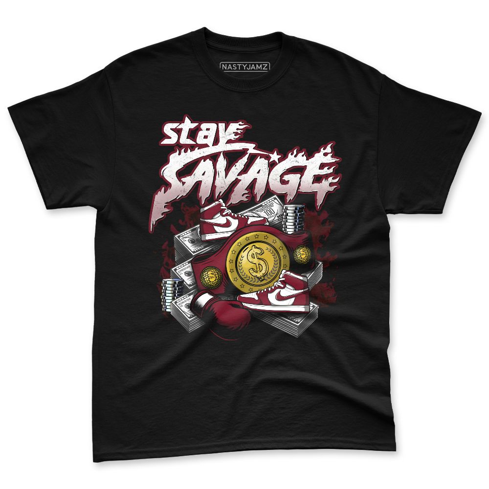 White-Team-Red-1s-NastyJamz-Premium-T-Shirt-Match-Stay-Savage