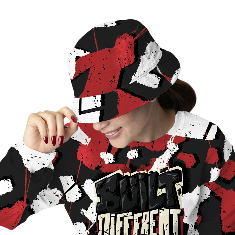 Black-Toe-Reimagined-1s-NastyJamz-Bucket-Hat-Match-Built-Different-3D-All-Over-Print-Broken