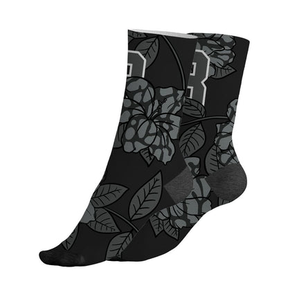 Black-Cat-3s-NastyJamz-Socks-Match-23-Floral-All-Over-Print-Flower