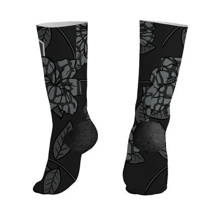 Black-Cat-3s-NastyJamz-Socks-Match-23-Floral-All-Over-Print-Flower
