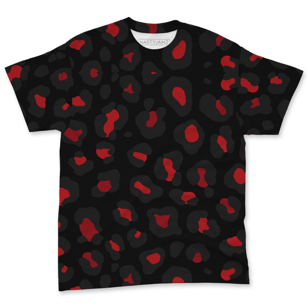 Flu-Game-12s-NastyJamz-Red-Black-T-Shirt-Match-Leopard-Pattern-All-Over-Print