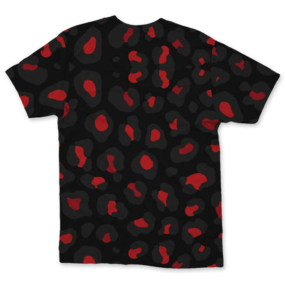 Flu-Game-12s-NastyJamz-Red-Black-T-Shirt-Match-Leopard-Pattern-All-Over-Print