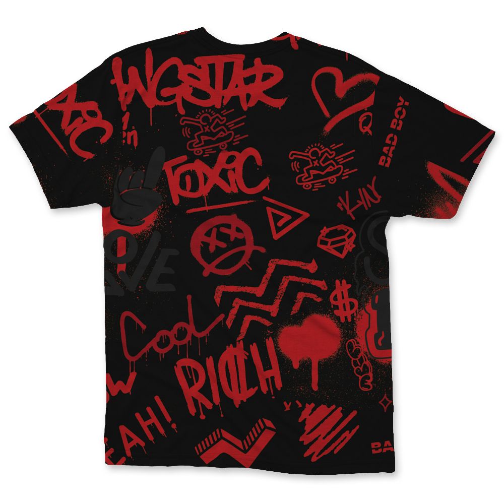 Flu-Game-12s-NastyJamz-Red-Black-T-Shirt-Match-Graffiti-King-All-Over-Print-Doodle-Style