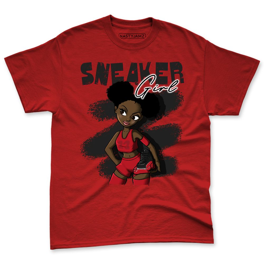 Flu-Game-12s-NastyJamz-Red-Black-White-Premium-T-Shirt-Match-Black-Sneaker-Girl