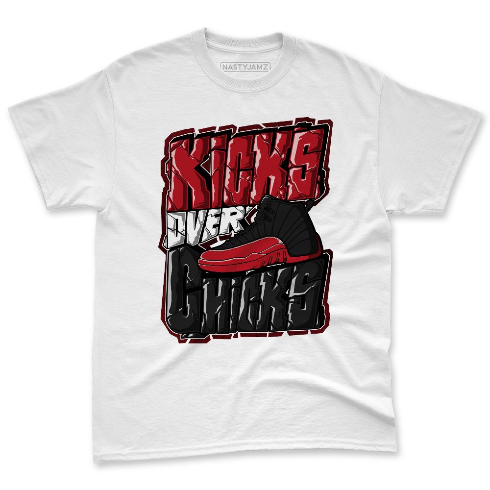 Flu-Game-12s-NastyJamz-Red-Black-White-Premium-T-Shirt-Match-Kicks-Over-Chicks