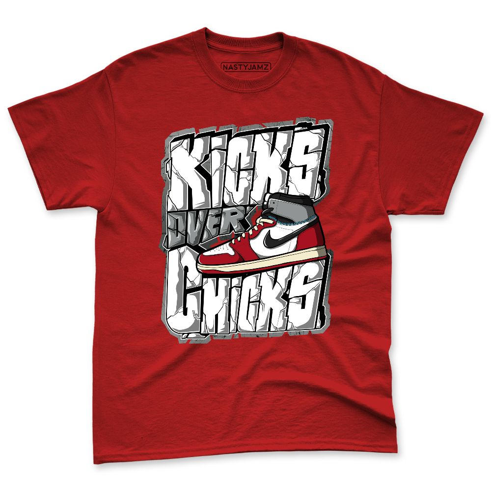U.nion-Varsity-Red-Shadow-Grey-1s-NastyJamz-Premium-T-Shirt-Match-Kicks-Over-Chicks