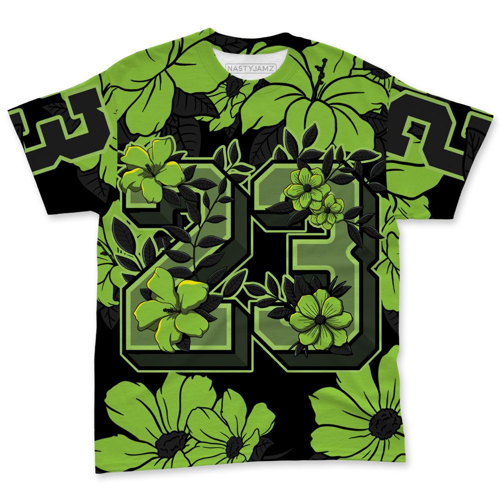 Air-Foamposite-One-Black-Volt-NastyJamz-T-Shirt-Match-23-Floral-All-Over-Print-Flower