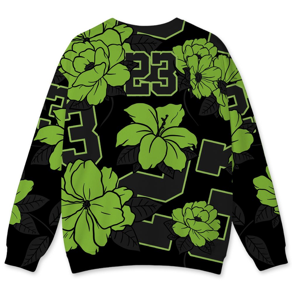 Air-Foamposite-One-Black-Volt-NastyJamz-Sweatshirt-Match-23-Floral-All-Over-Print-Flower