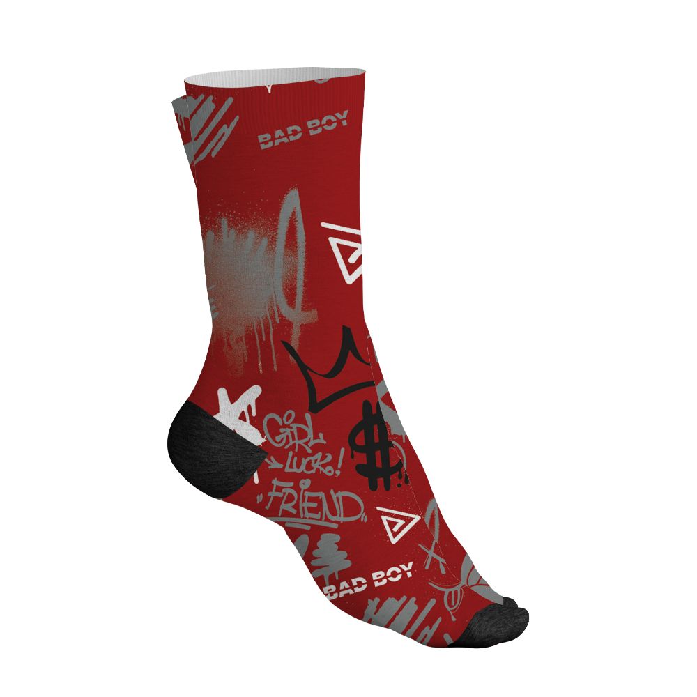 U.nion-Varsity-Red-Shadow-Grey-1s-NastyJamz-Socks-Match-Graffiti-King-All-Over-Print-Doodle-Style