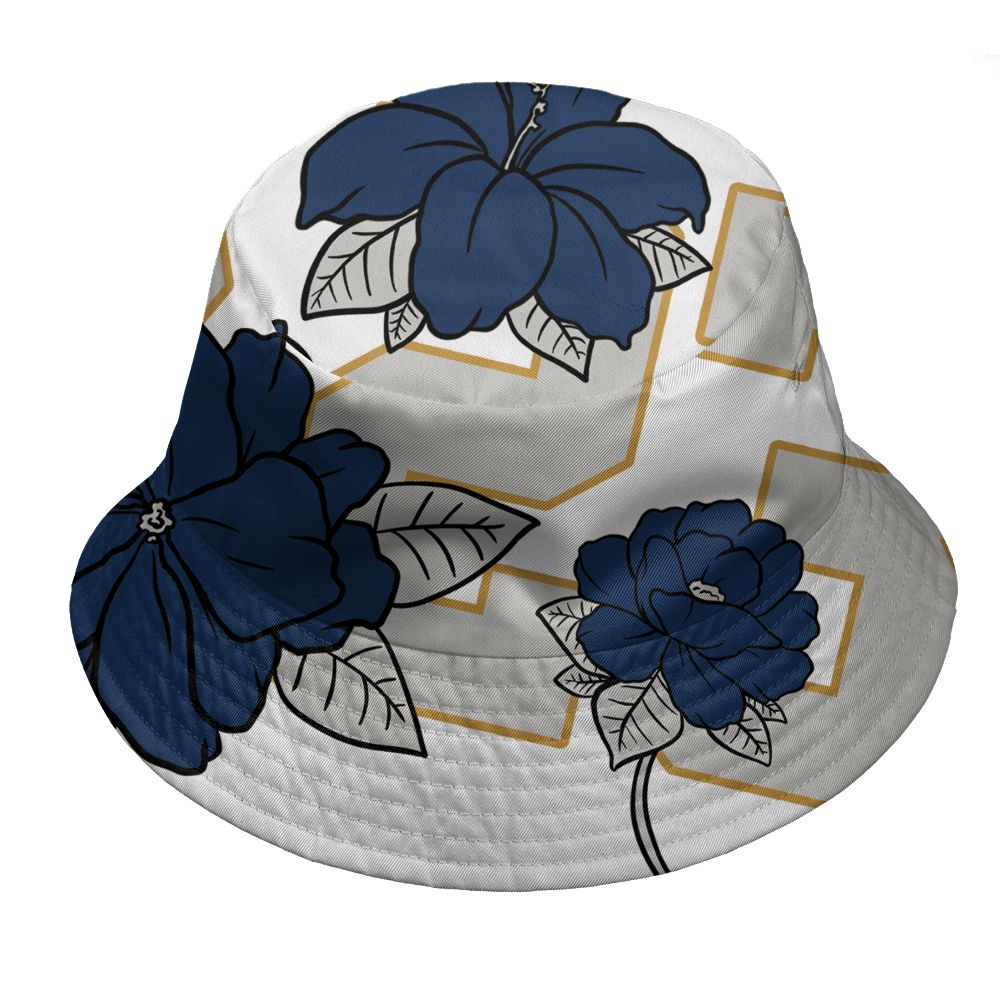 Navy-4s-NastyJamz-Bucket-Hat-Match-23-Floral-3D-All-Over-Print-Flower