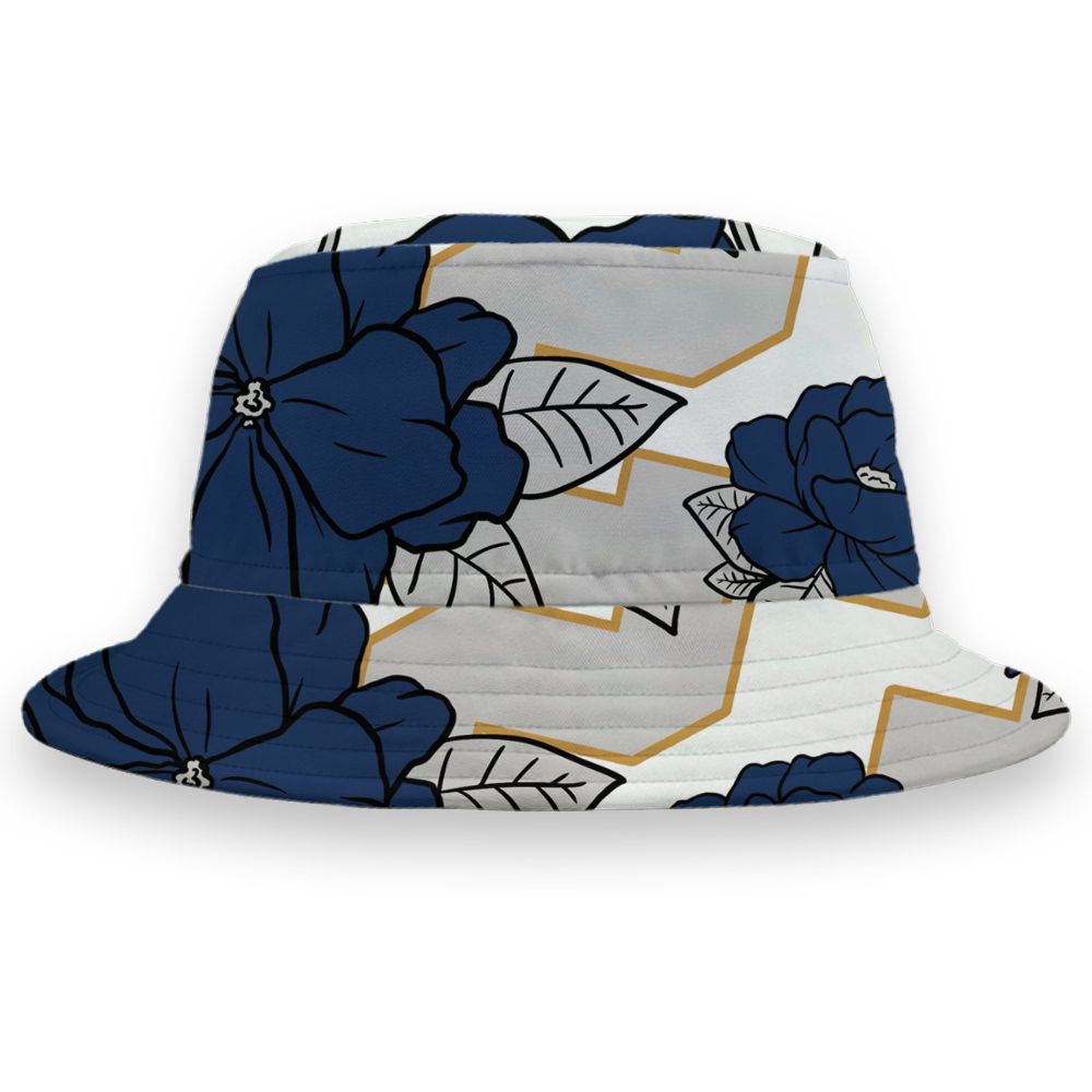 Navy-4s-NastyJamz-Bucket-Hat-Match-23-Floral-3D-All-Over-Print-Flower