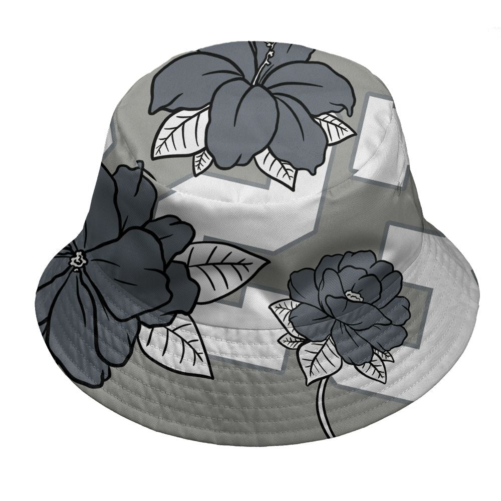 Cool-Grey-9s-NastyJamz-Bucket-Hat-Match-23-Floral-3D-All-Over-Print-Flower