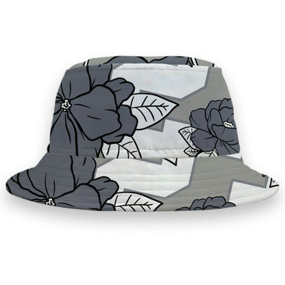 Cool-Grey-9s-NastyJamz-Bucket-Hat-Match-23-Floral-3D-All-Over-Print-Flower