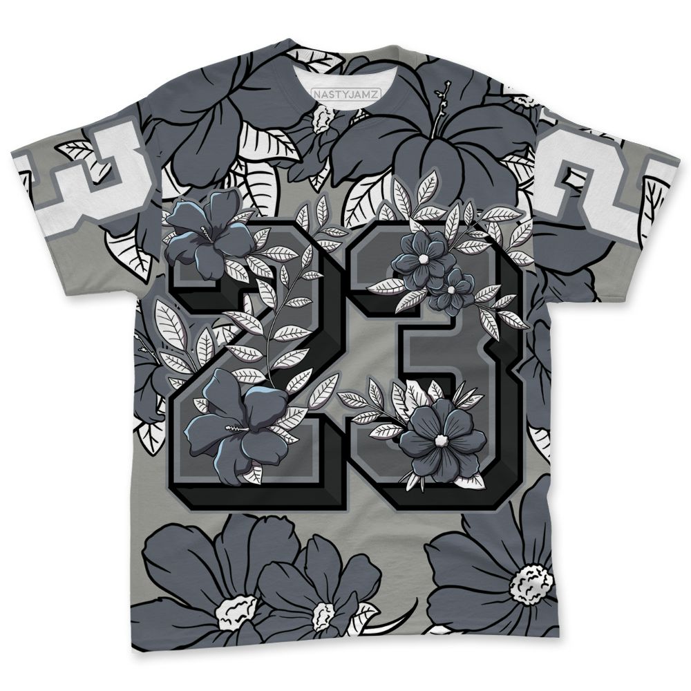 Cool-Grey-9s-NastyJamz-T-Shirt-Match-23-Floral-All-Over-Print-Flower