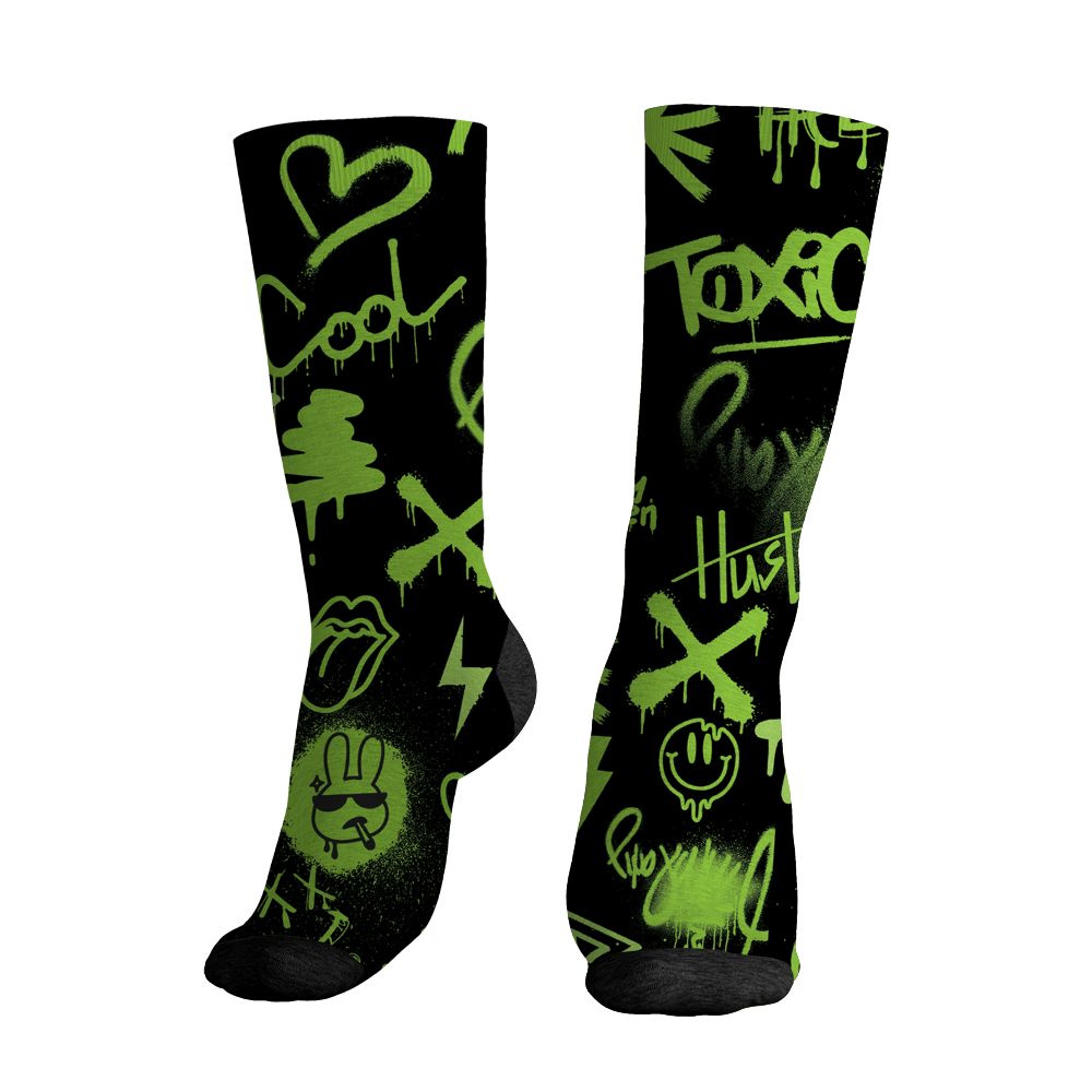 Air-Foamposite-One-Black-Volt-NastyJamz-Socks-Match-Graffiti-King-All-Over-Print-Doodle-Style