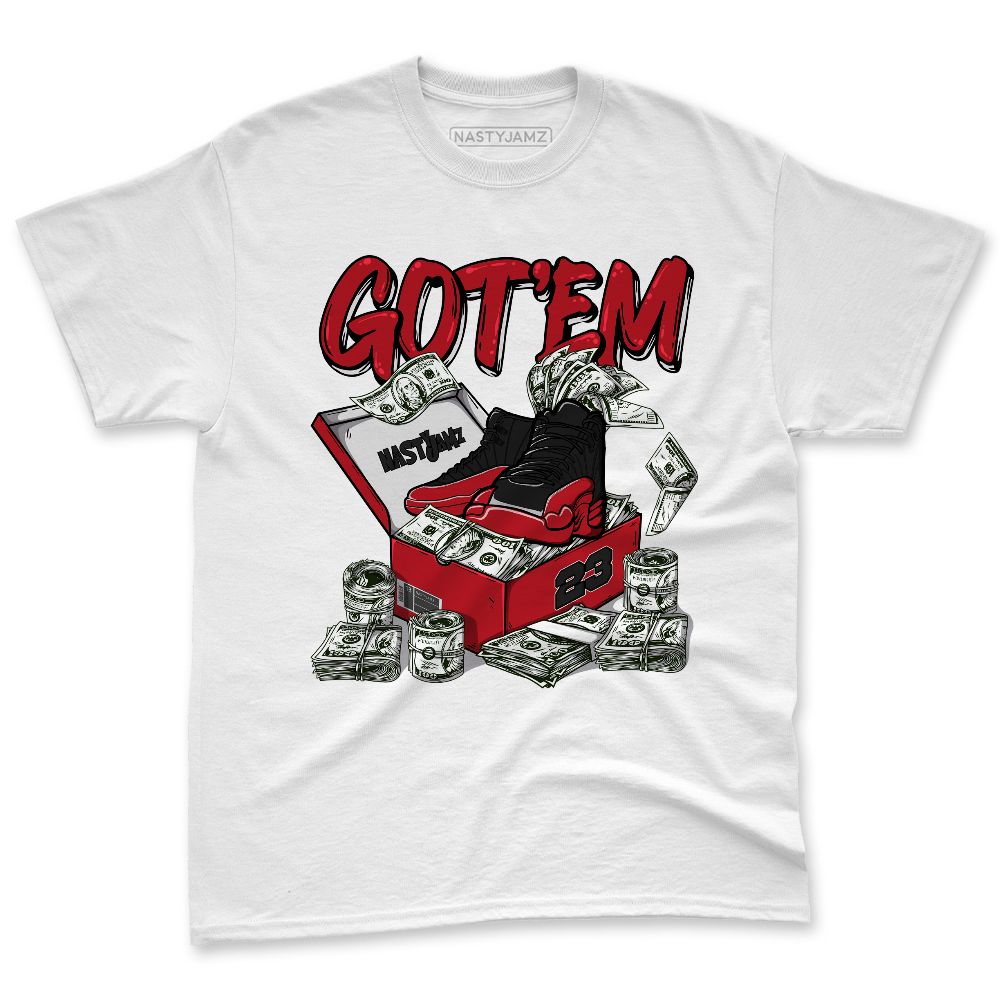 Flu-Game-12s-NastyJamz-Red-Black-White-T-Shirt-Match-Dollar-Sneaker-Box