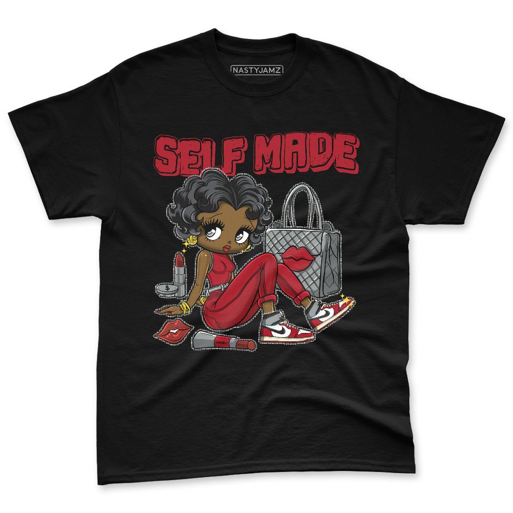 U.nion-Varsity-Red-Shadow-Grey-1s-NastyJamz-Premium-T-Shirt-Match-Sneaker-Girl-Selfmade