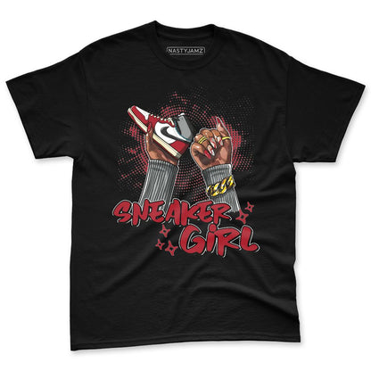 U.nion-Varsity-Red-Shadow-Grey-1s-NastyJamz-Premium-T-Shirt-Match-Sneaker-Girl-Nail