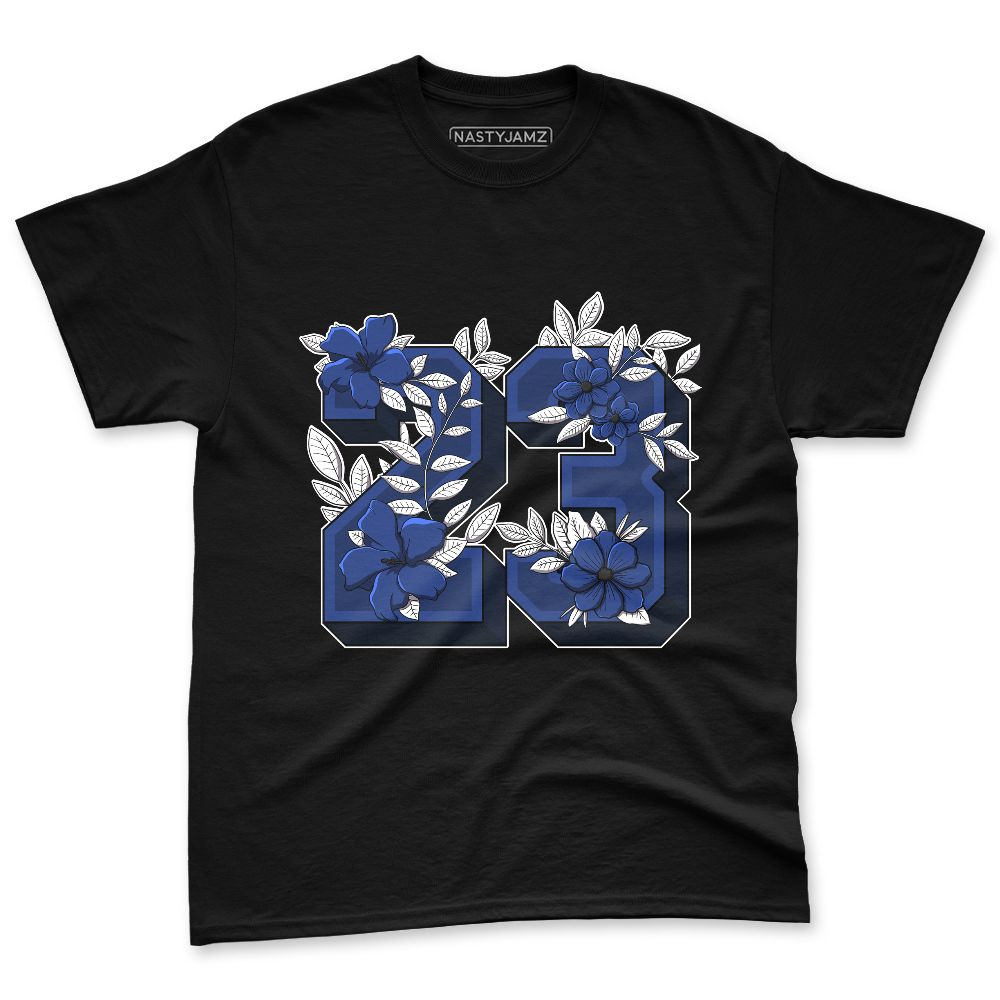 Rare-Air-Deep-Royal-Blue-1s-NastyJamz-Premium-T-Shirt-Match-23-Floral