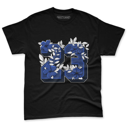 Rare-Air-Deep-Royal-Blue-1s-NastyJamz-Premium-T-Shirt-Match-23-Floral