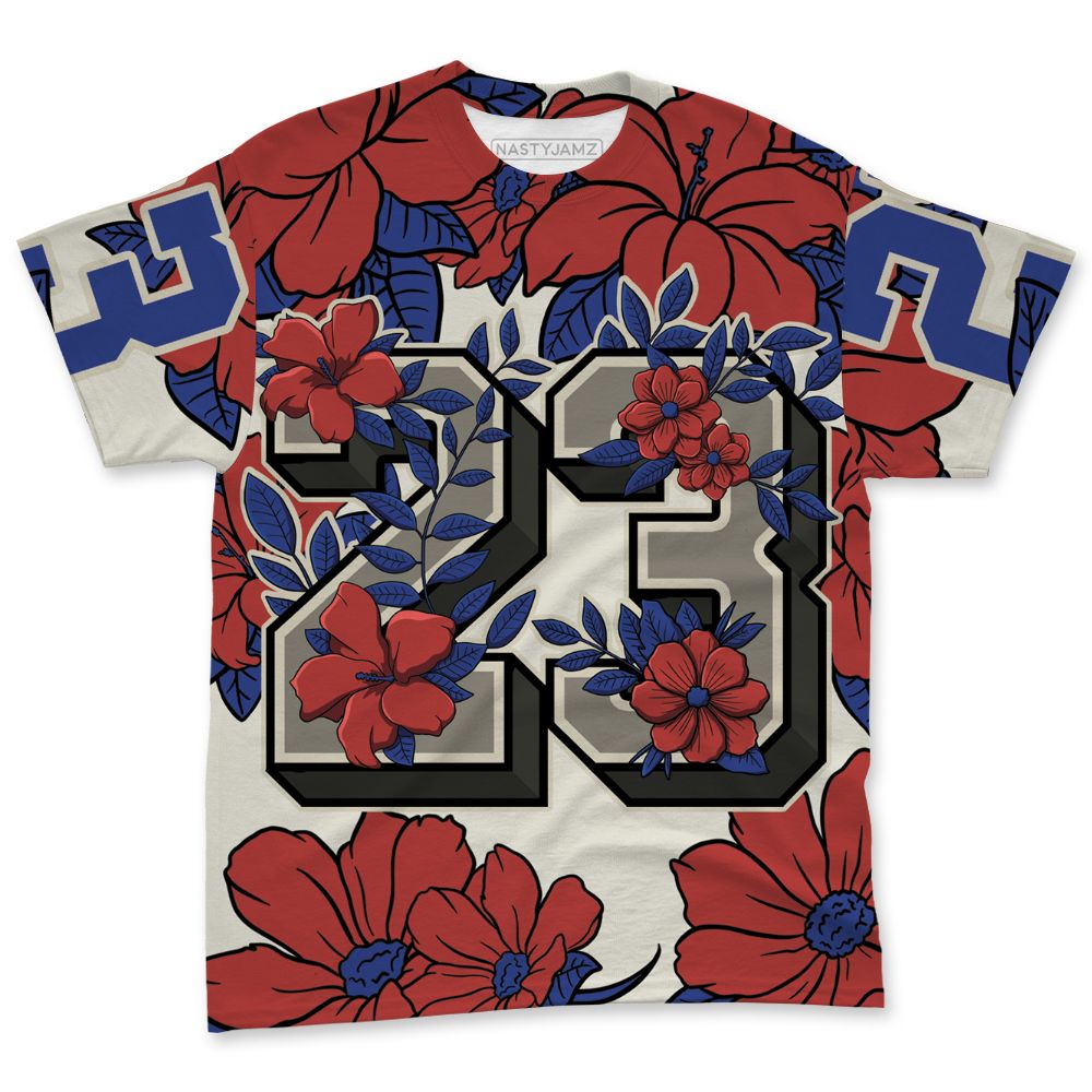 Rare-Air-Cinnabar-1s-NastyJamz-T-Shirt-Match-23-Floral-All-Over-Print-Flower