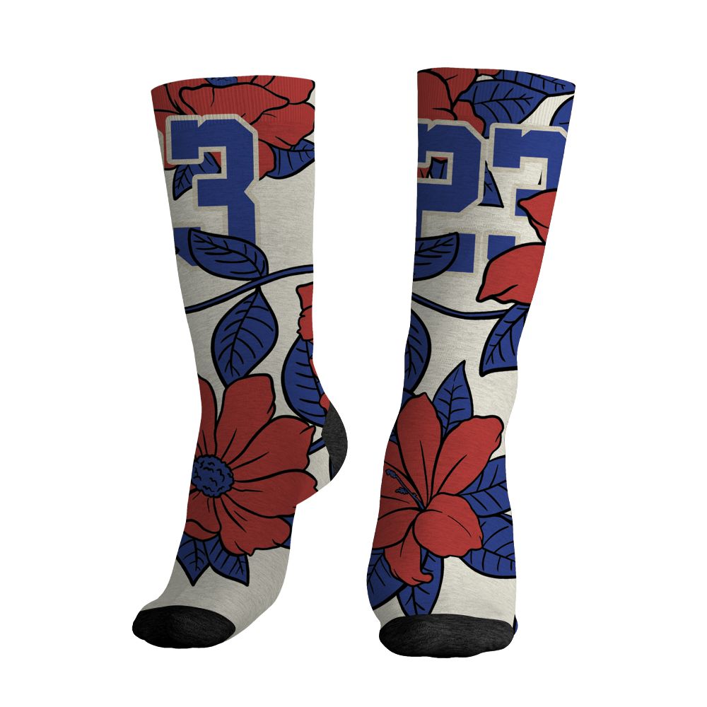 Rare-Air-Cinnabar-1s-NastyJamz-Socks-Match-23-Floral-All-Over-Print-Flower