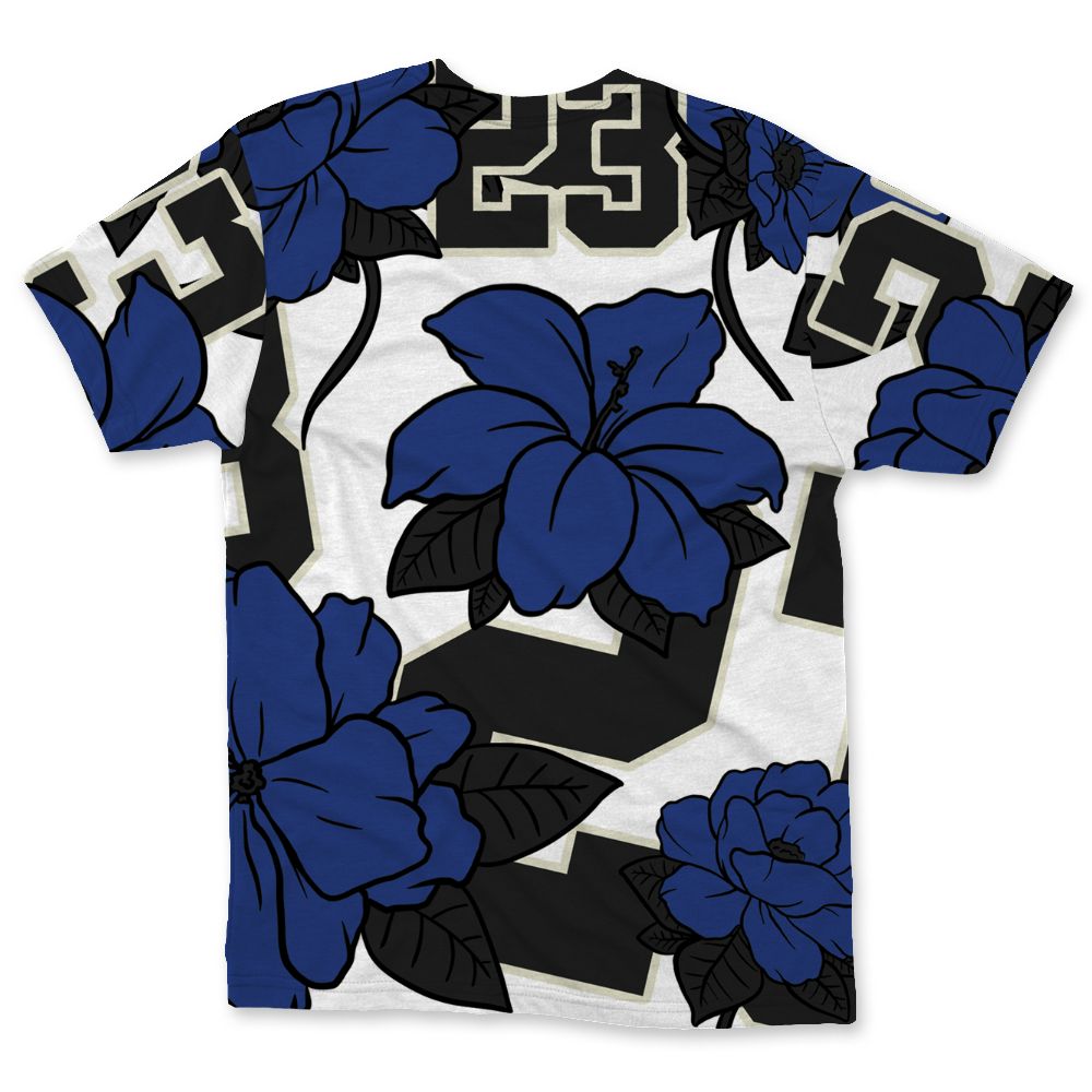 Rare-Air-Deep-Royal-Blue-1s-NastyJamz-T-Shirt-Match-23-Floral-All-Over-Print-Flower