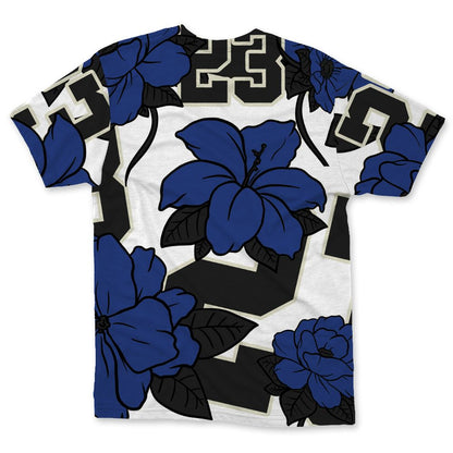 Rare-Air-Deep-Royal-Blue-1s-NastyJamz-T-Shirt-Match-23-Floral-All-Over-Print-Flower