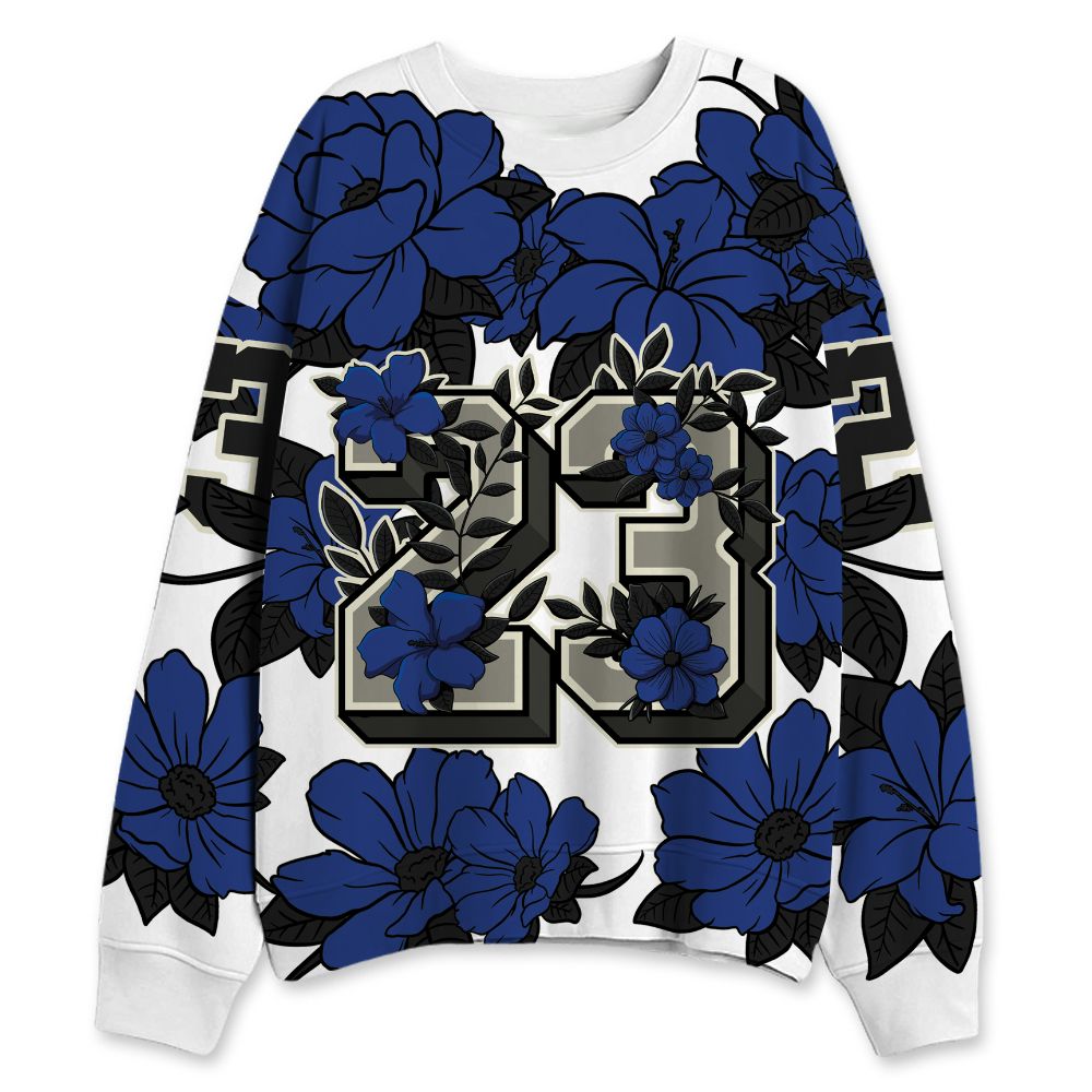 Rare-Air-Deep-Royal-Blue-1s-NastyJamz-Sweatshirt-Match-23-Floral-All-Over-Print-Flower