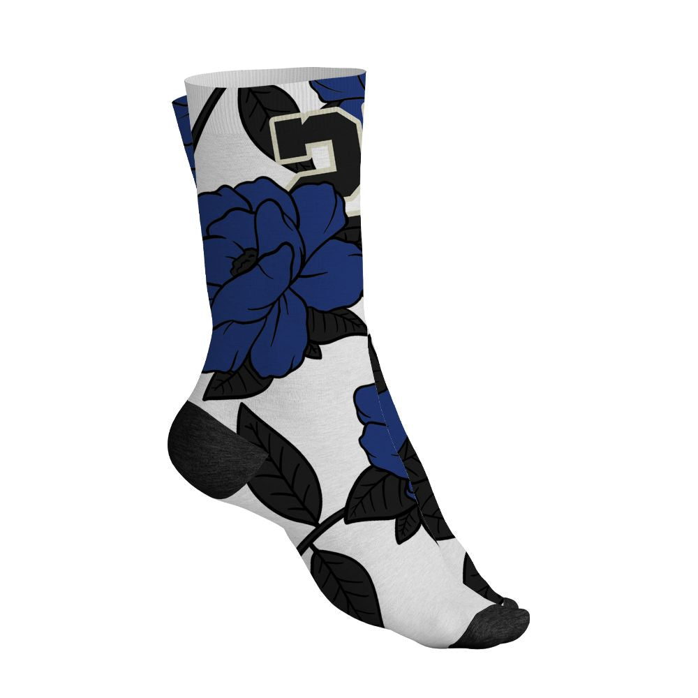 Rare-Air-Deep-Royal-Blue-1s-NastyJamz-Socks-Match-23-Floral-All-Over-Print-Flower