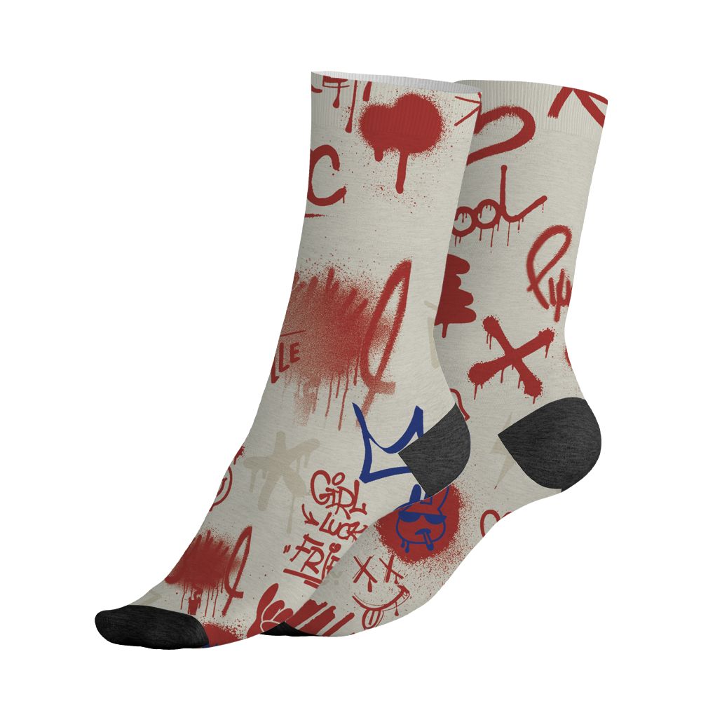 Rare-Air-Cinnabar-1s-NastyJamz-Socks-Match-Graffiti-King-All-Over-Print-Doodle-Style