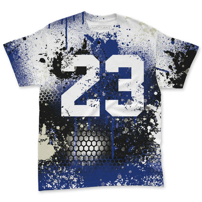 Rare-Air-Deep-Royal-Blue-1s-NastyJamz-T-Shirt-Match-23-Painted-Graffiti