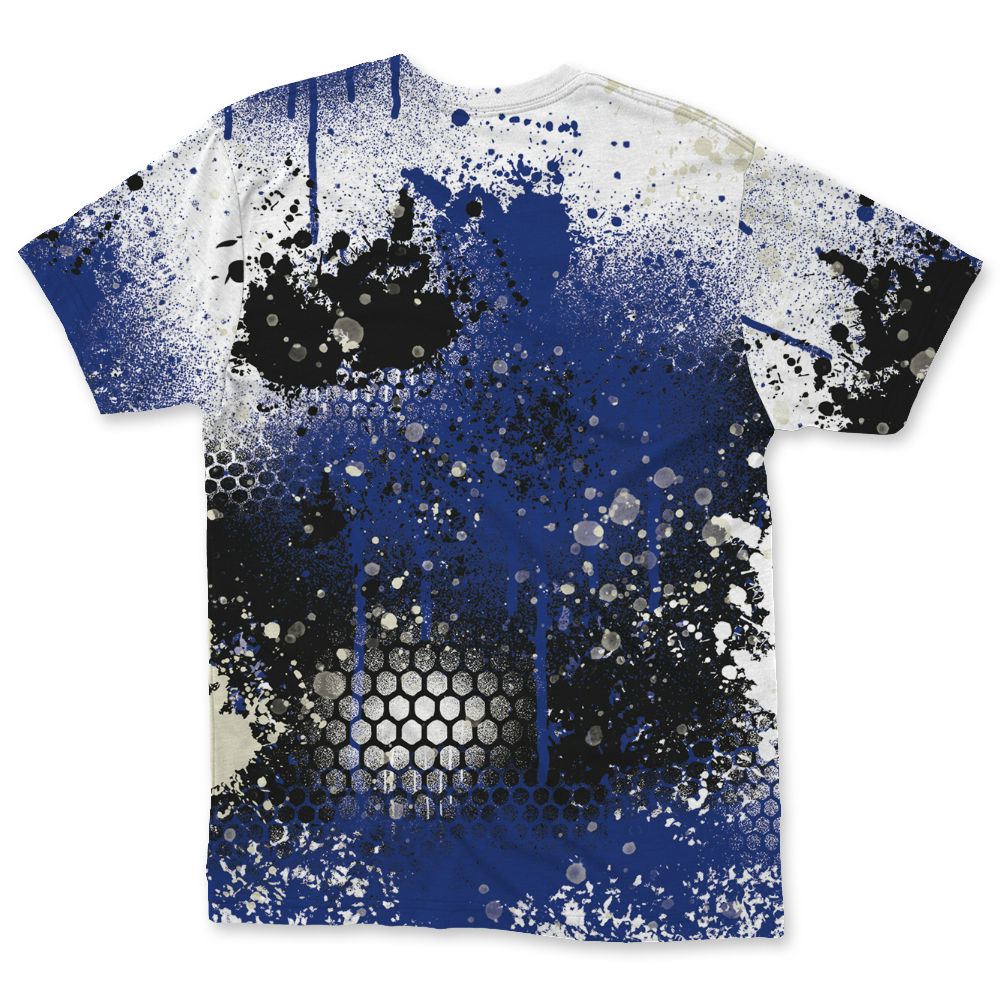 Rare-Air-Deep-Royal-Blue-1s-NastyJamz-T-Shirt-Match-23-Painted-Graffiti