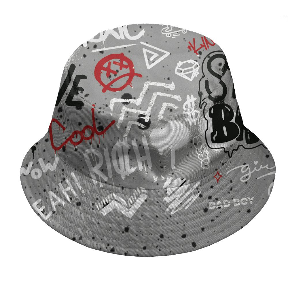 White-Cement-4s-NastyJamz-Bucket-Hat-Match-Graffiti-King-3D-All-Over-Print-Doodle-Style