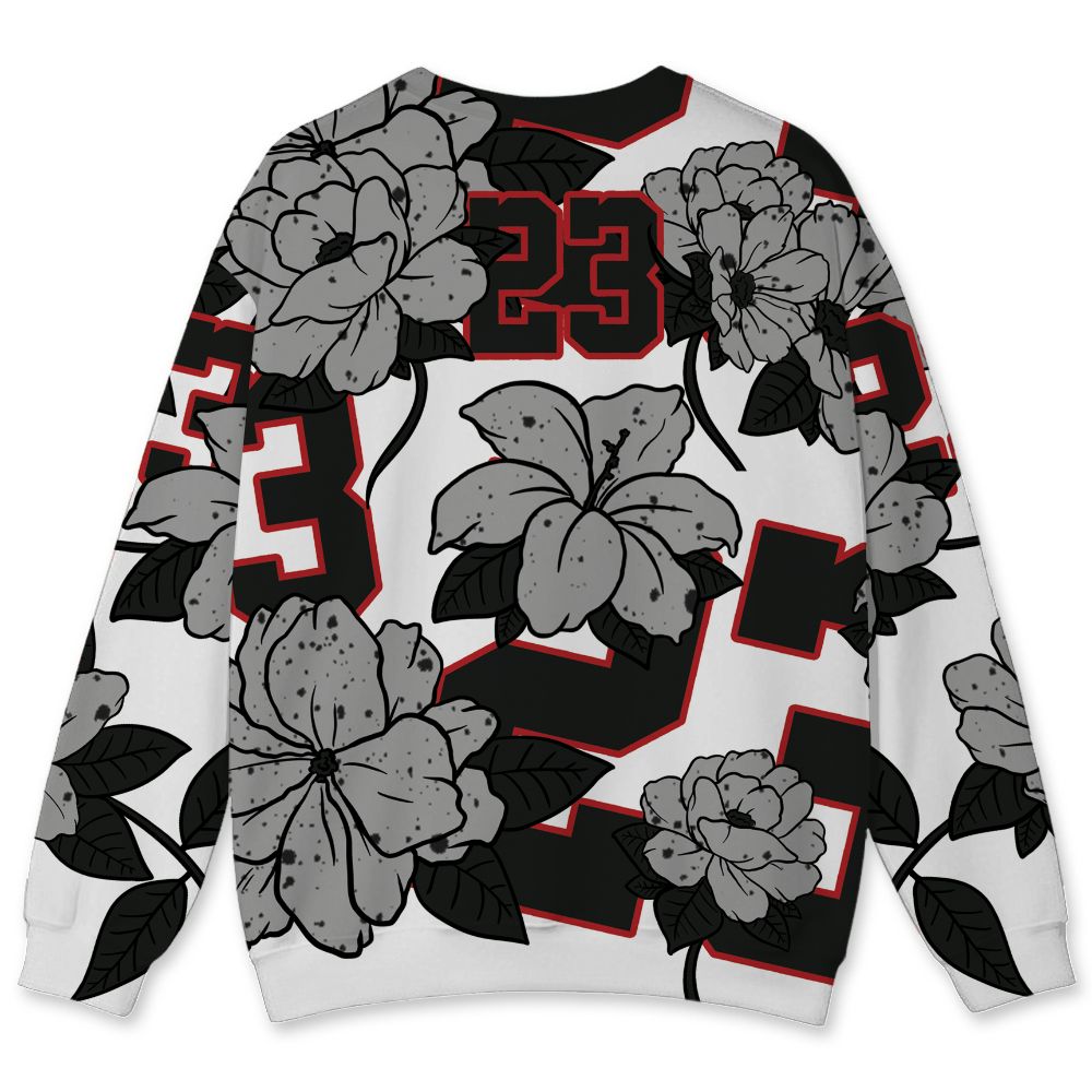 White-Cement-4s-NastyJamz-Sweatshirt-Match-23-Floral-All-Over-Print-Flower