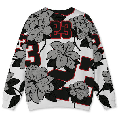 White-Cement-4s-NastyJamz-Sweatshirt-Match-23-Floral-All-Over-Print-Flower