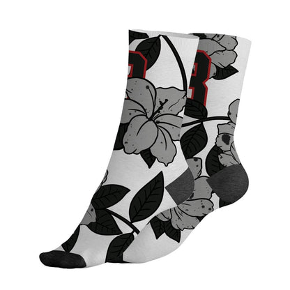 White-Cement-4s-NastyJamz-Socks-Match-23-Floral-All-Over-Print-Flower