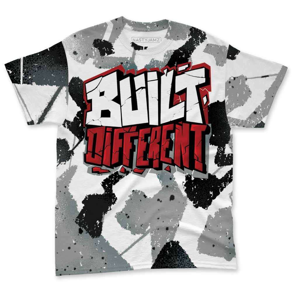 White-Cement-4s-NastyJamz-T-Shirt-Match-Built-Different-All-Over-Print-Broken