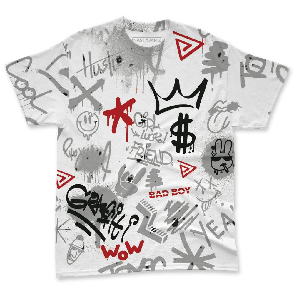 White-Cement-4s-NastyJamz-T-Shirt-Match-Graffiti-King-All-Over-Print-Doodle-Style