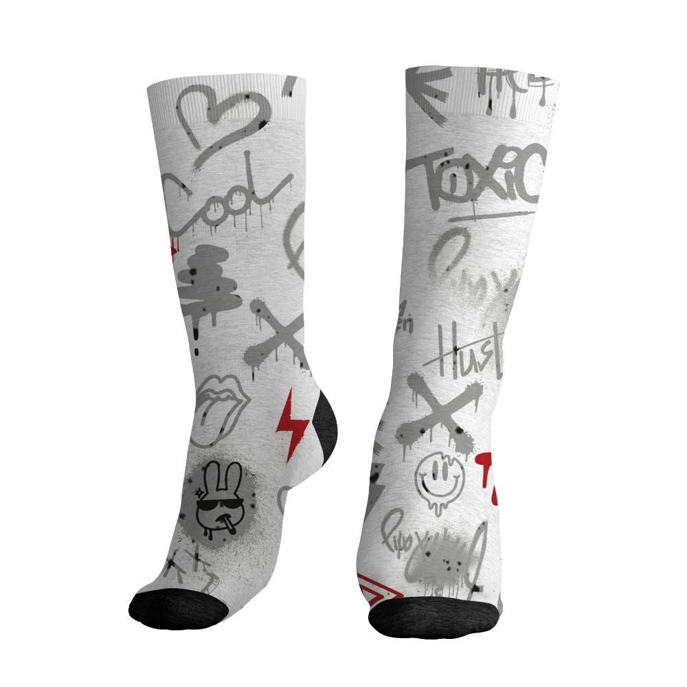 White-Cement-4s-NastyJamz-Socks-Match-Graffiti-King-All-Over-Print-Doodle-Style