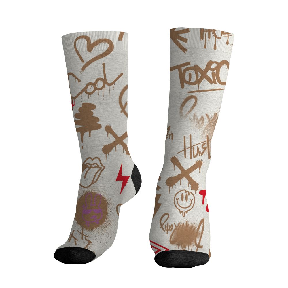 Low-Peanut-Butter-Jelly-5s-NastyJamz-Socks-Match-Graffiti-King-All-Over-Print-Doodle-Style