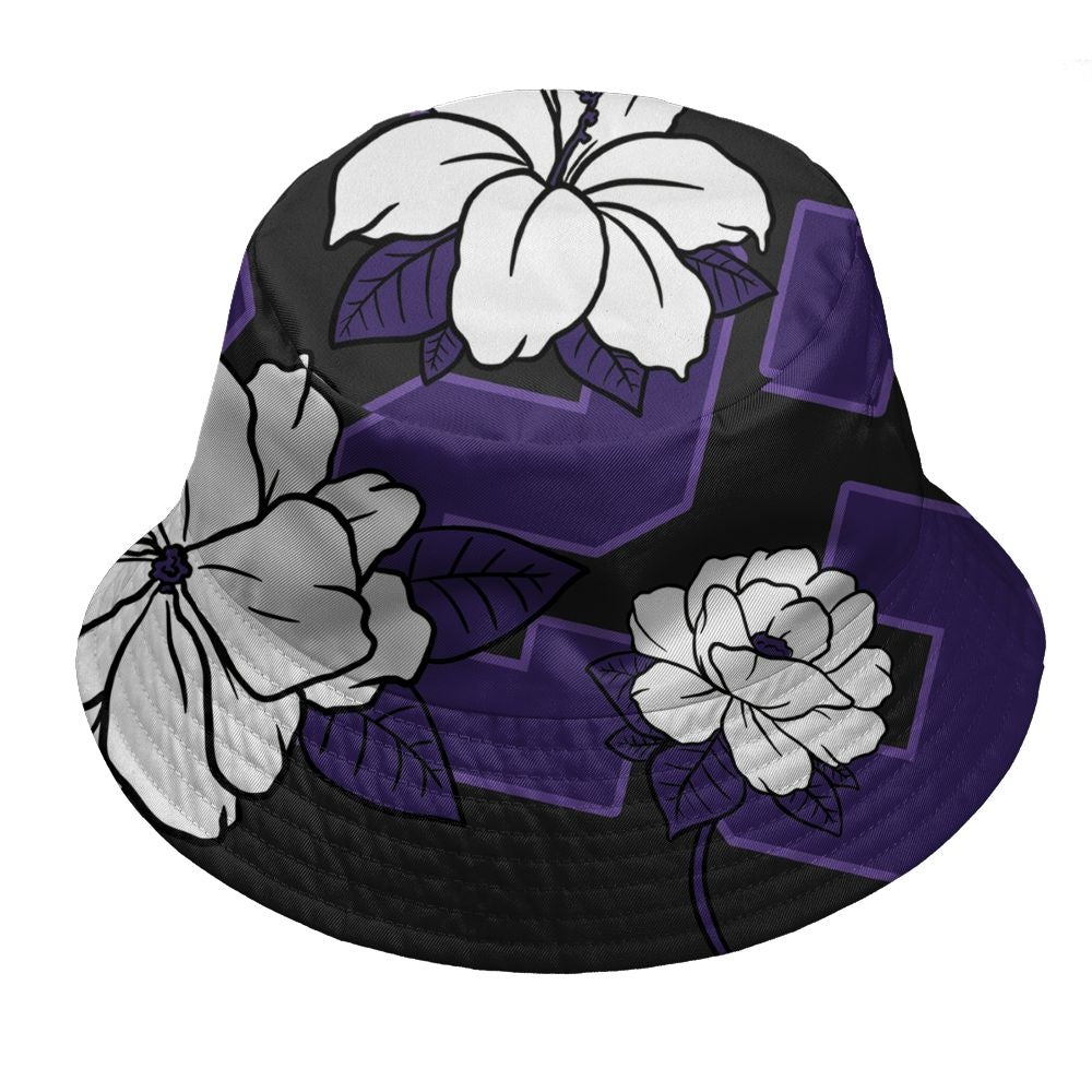 AM-CB-94-Black-Pure-Purple-NastyJamz-Bucket-Hat-Match-23-Floral-3D-All-Over-Print-Flower