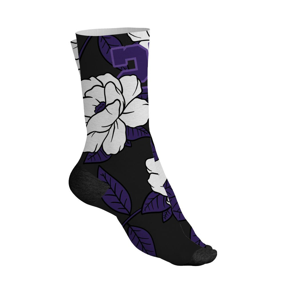 AM-CB-94-Black-Pure-Purple-NastyJamz-Socks-Match-23-Floral-All-Over-Print-Flower