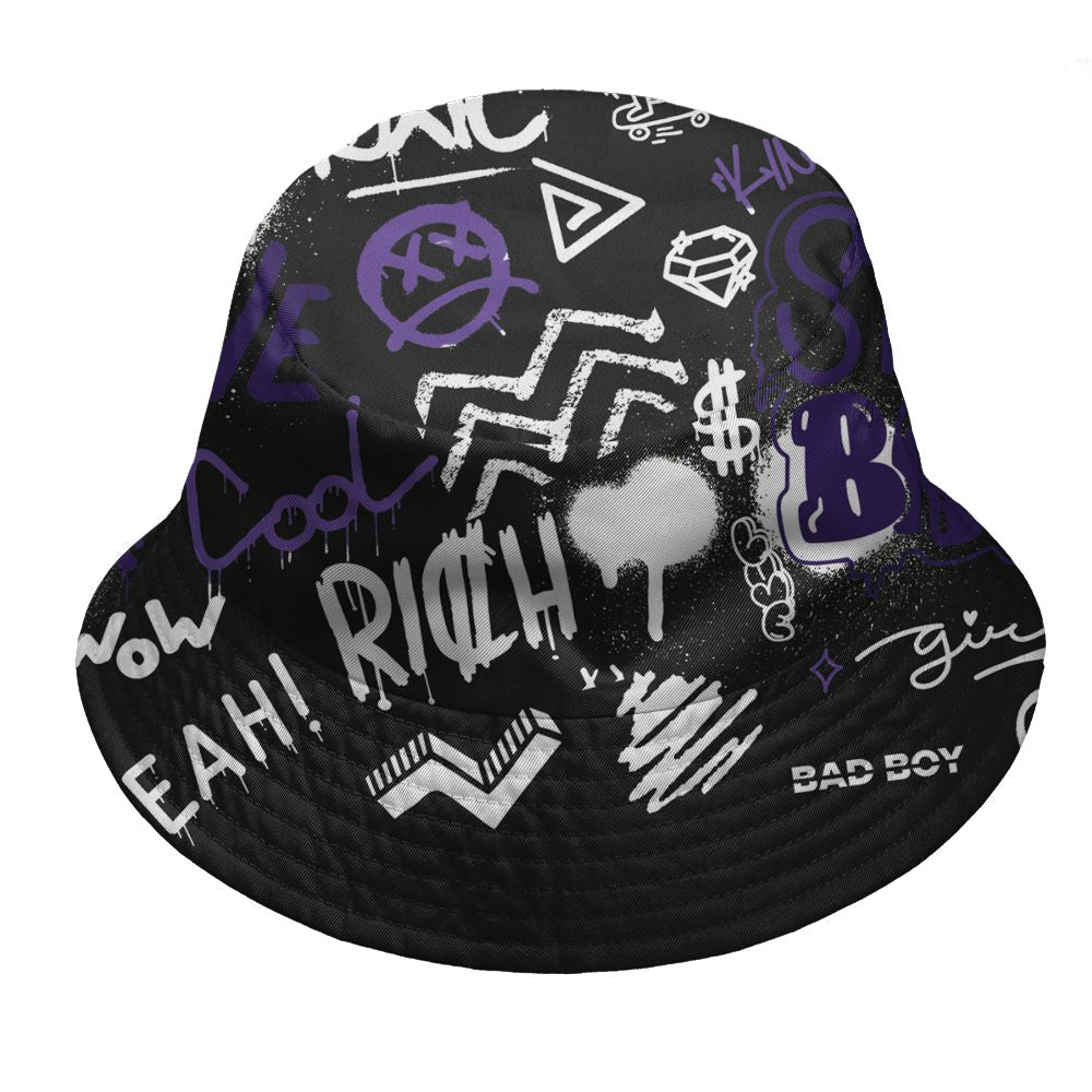 AM-CB-94-Black-Pure-Purple-NastyJamz-Bucket-Hat-Match-Graffiti-King-3D-All-Over-Print-Doodle-Style